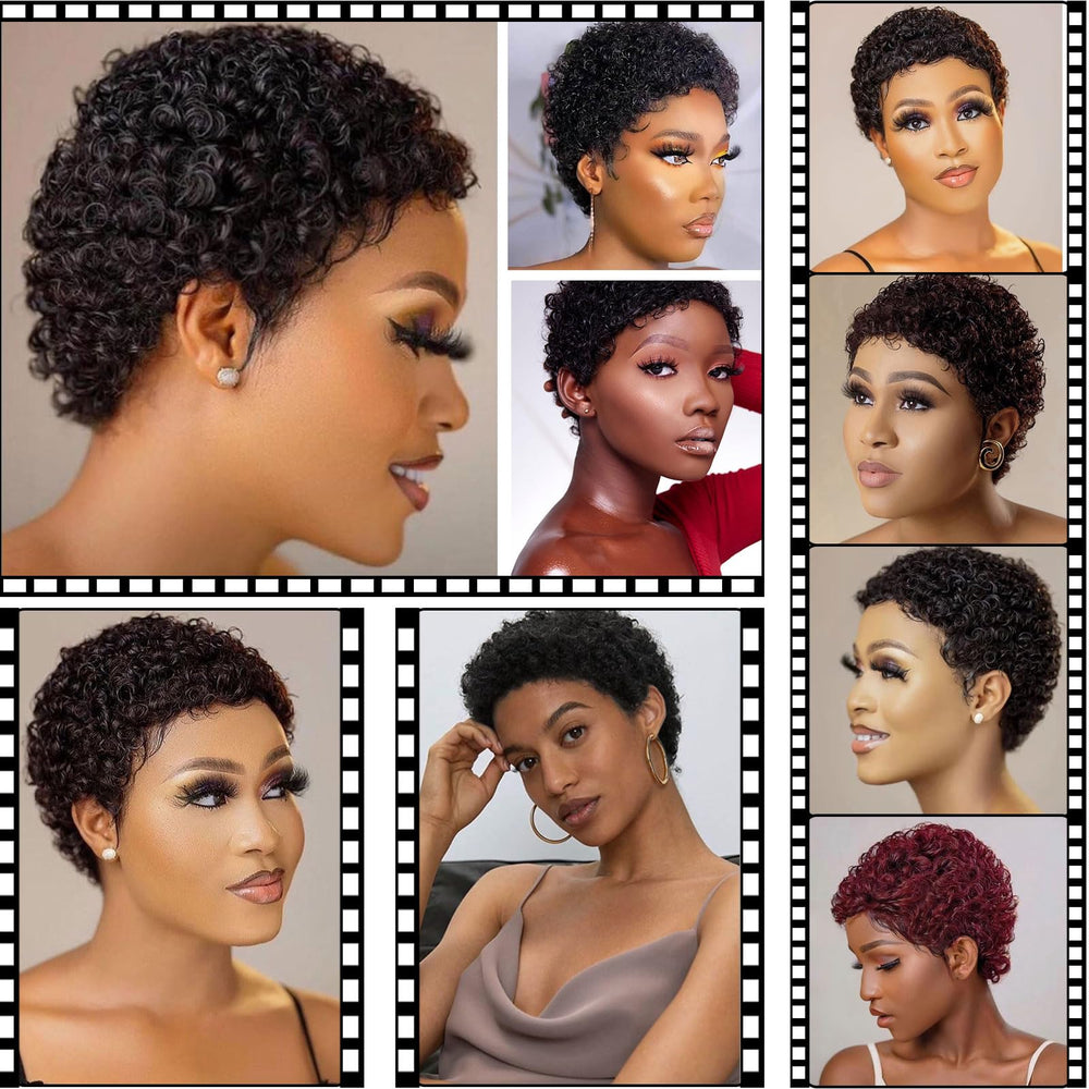 Guree Hair short curly wig offers 100% human hair feel.