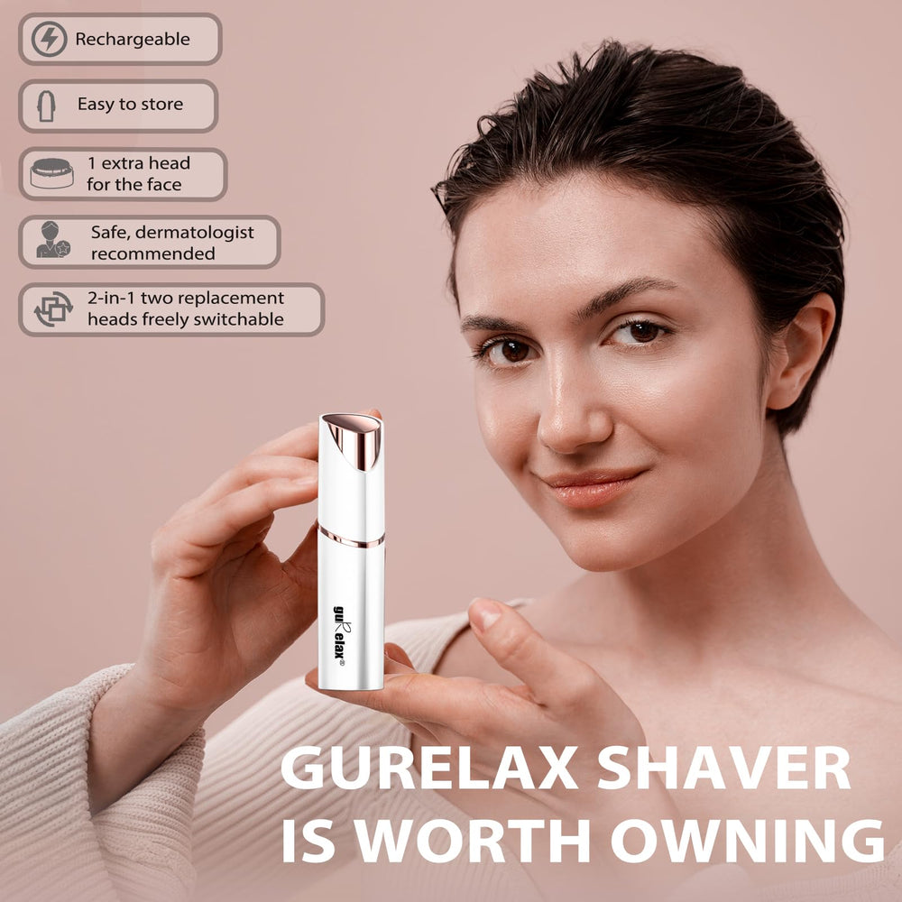 Gurelax Eyebrow Trimmer side view with compact lipstick-style design