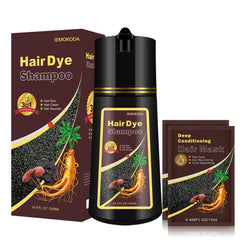 GURKOOYD light brown hair dye shampoo bottle pour for quick color refresh.