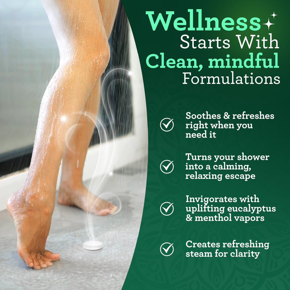 GuruNanda camphor cedarwood blend delivers natural spa-like aroma in shower.