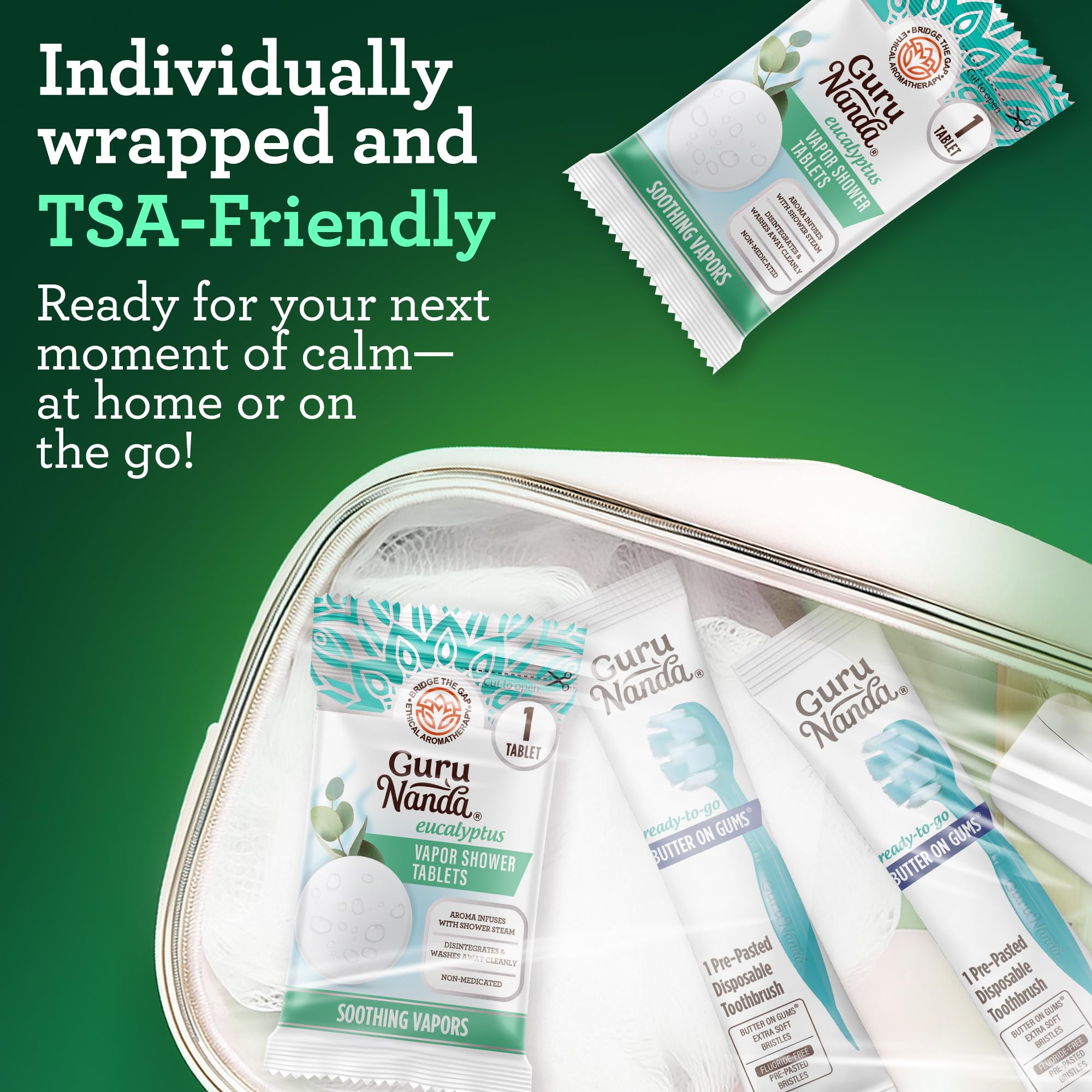 GuruNanda cruelty-free shower tablets crafted without artificial fragrances for mindful use.