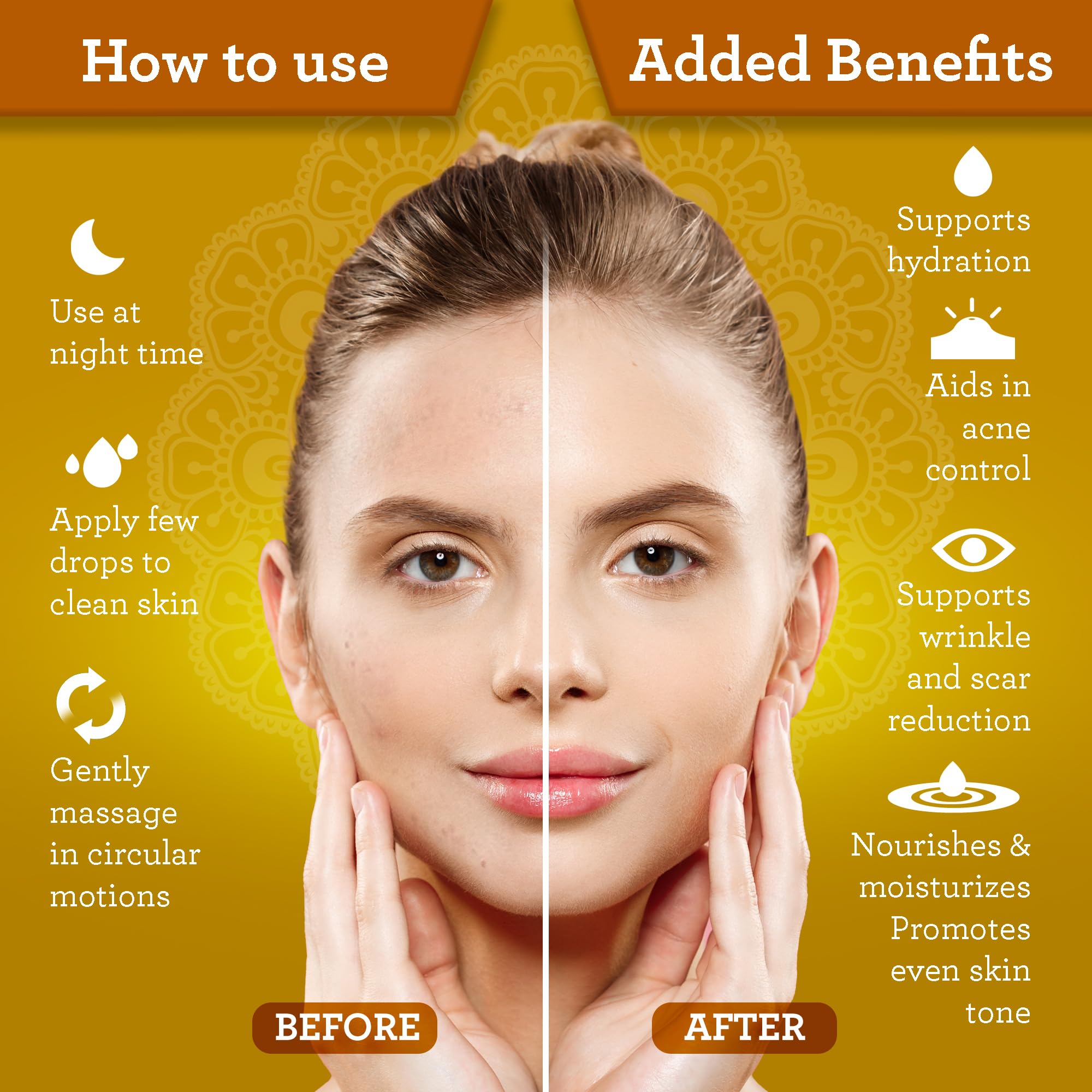 GuruNanda Castor Oil applied to facial skin for nourishment