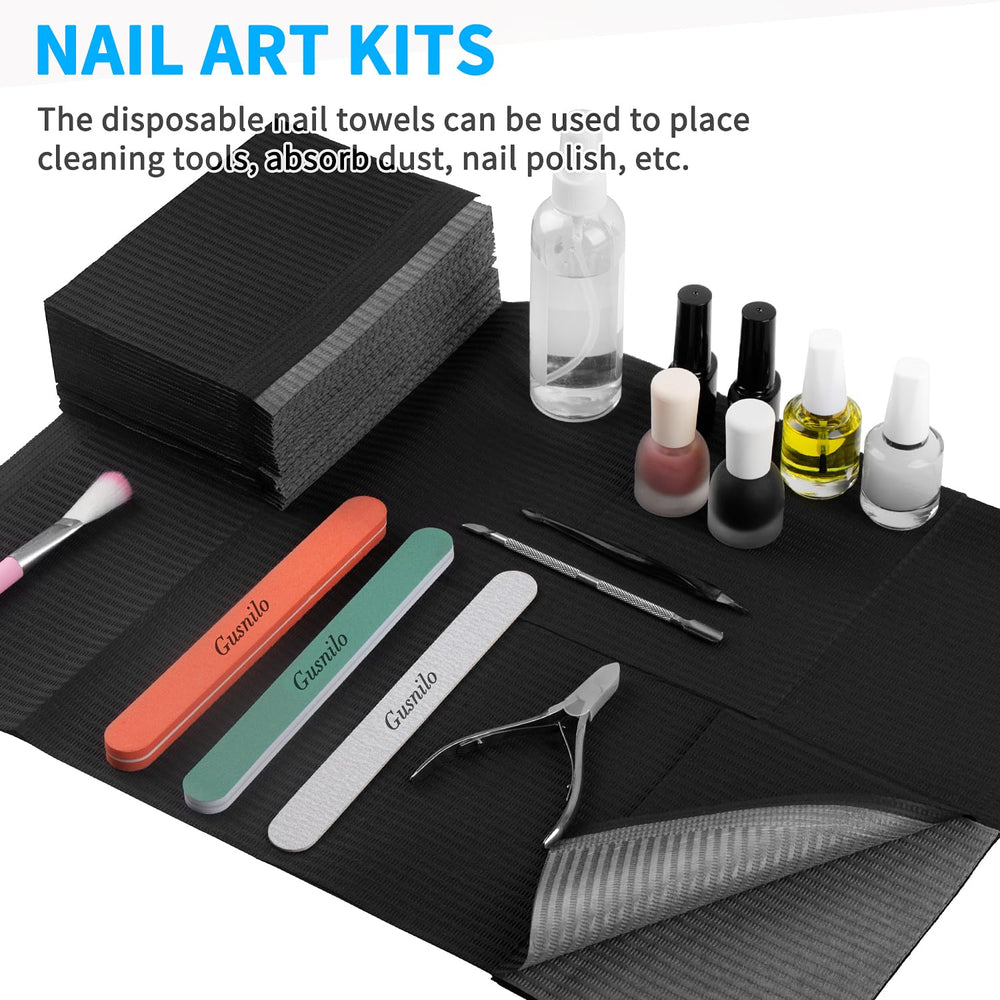 Gusnilo Nail Art Table Mat in a studio setup with organized accessories