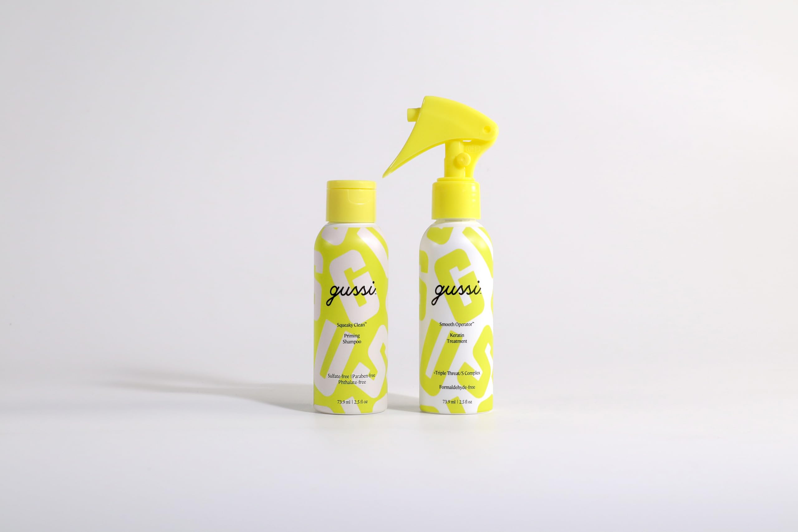 GUSSI HAIRCARE all hair types image shows versatile smoothing.