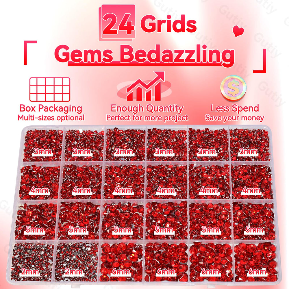 Gutiy 3mm red rhinestones add vivid shine to accessories