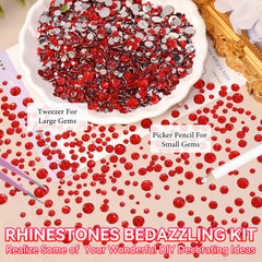 Gutiy 4mm red rhinestones for bold embellishments on shoes