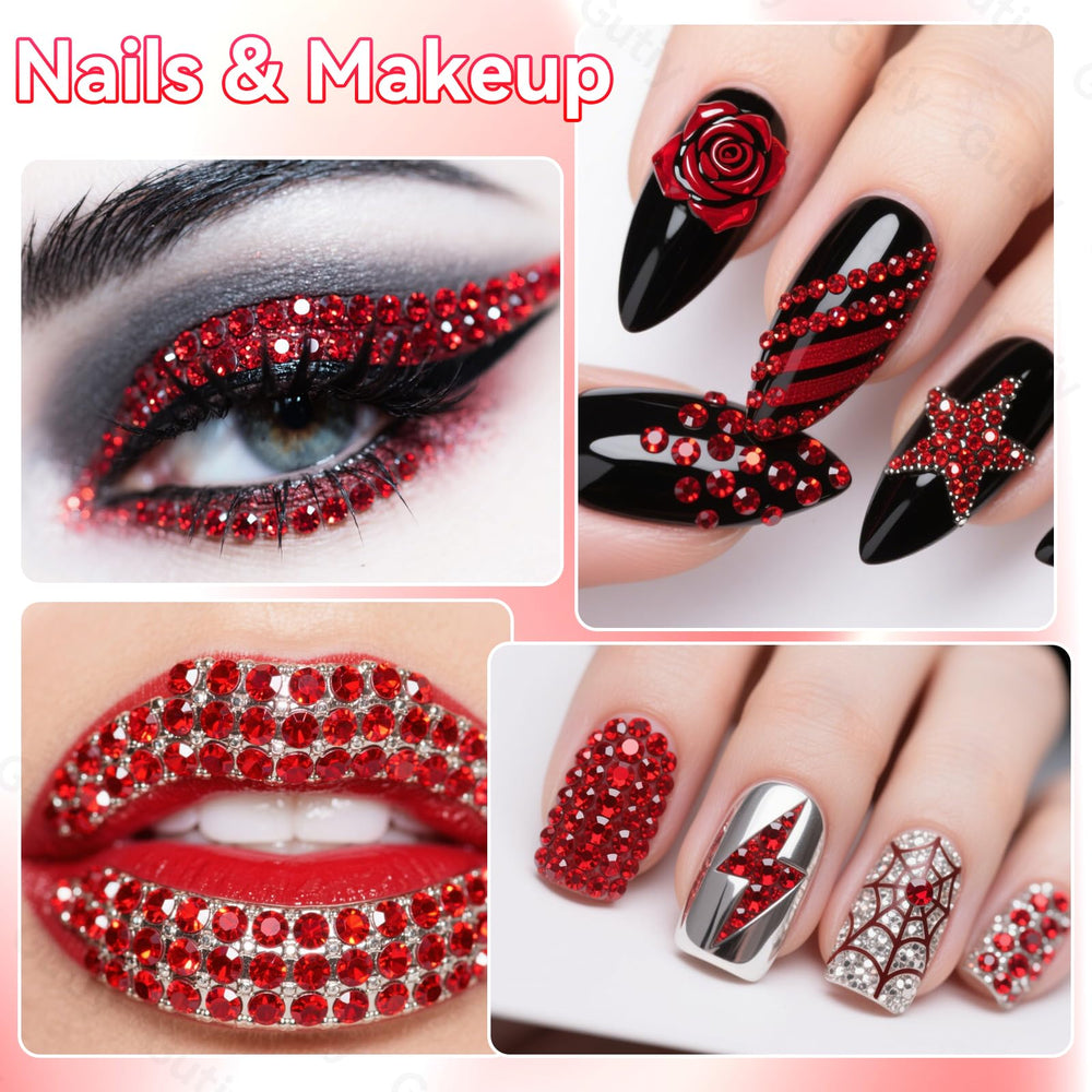 Gutiy 6mm red rhinestones create dramatic sparkle on crafts