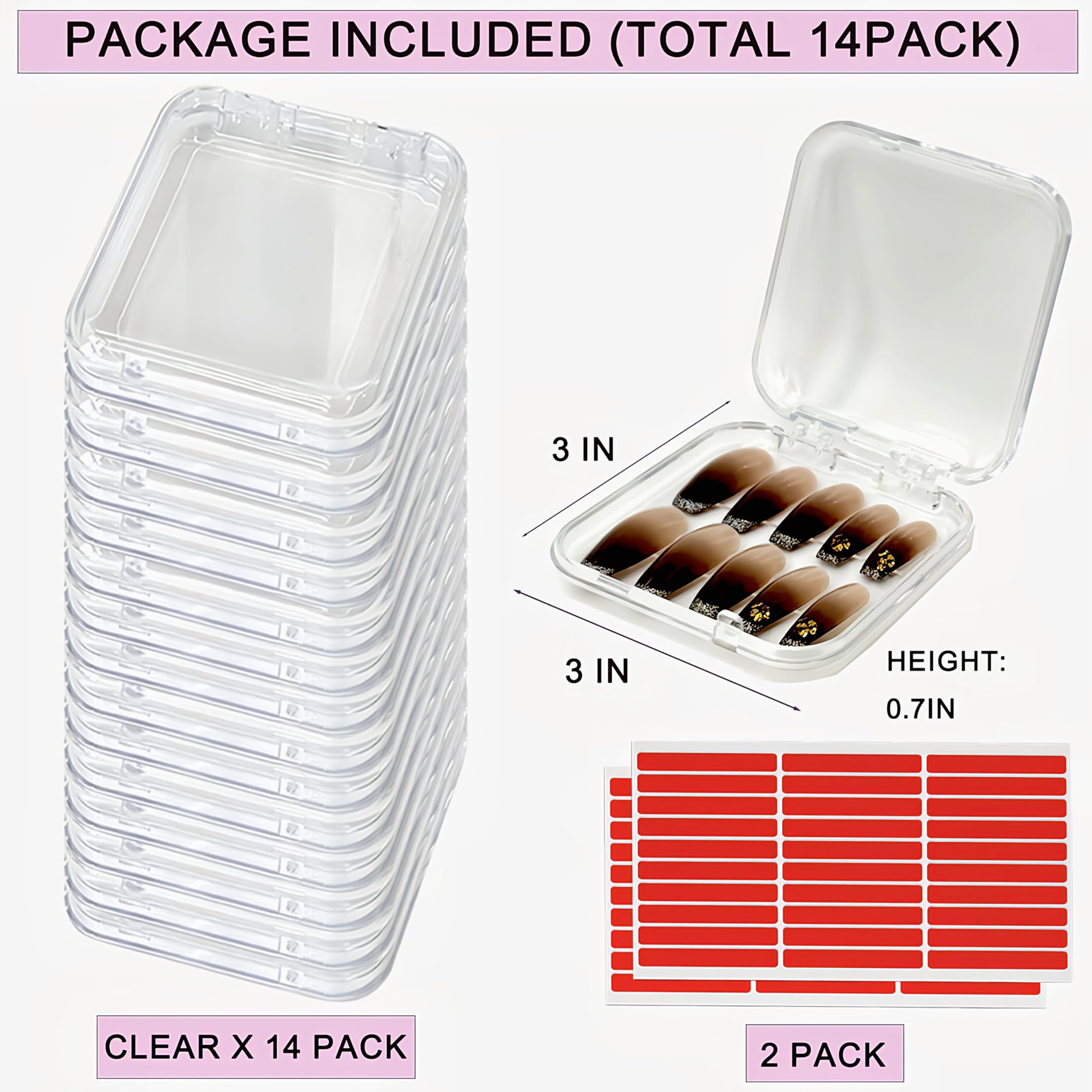 GUXACU compact 14 pack nail boxes for organized sets and travel