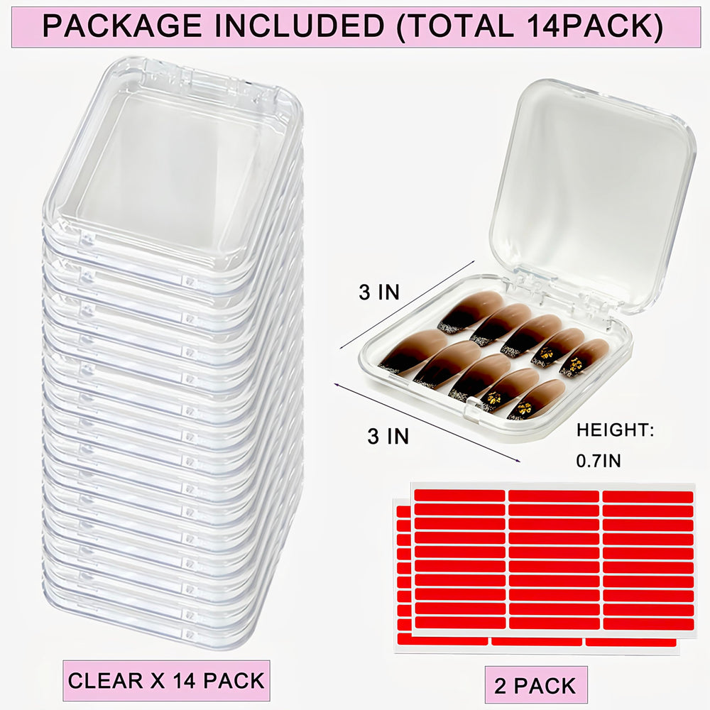 GUXACU compact 14 pack nail boxes for organized sets and travel