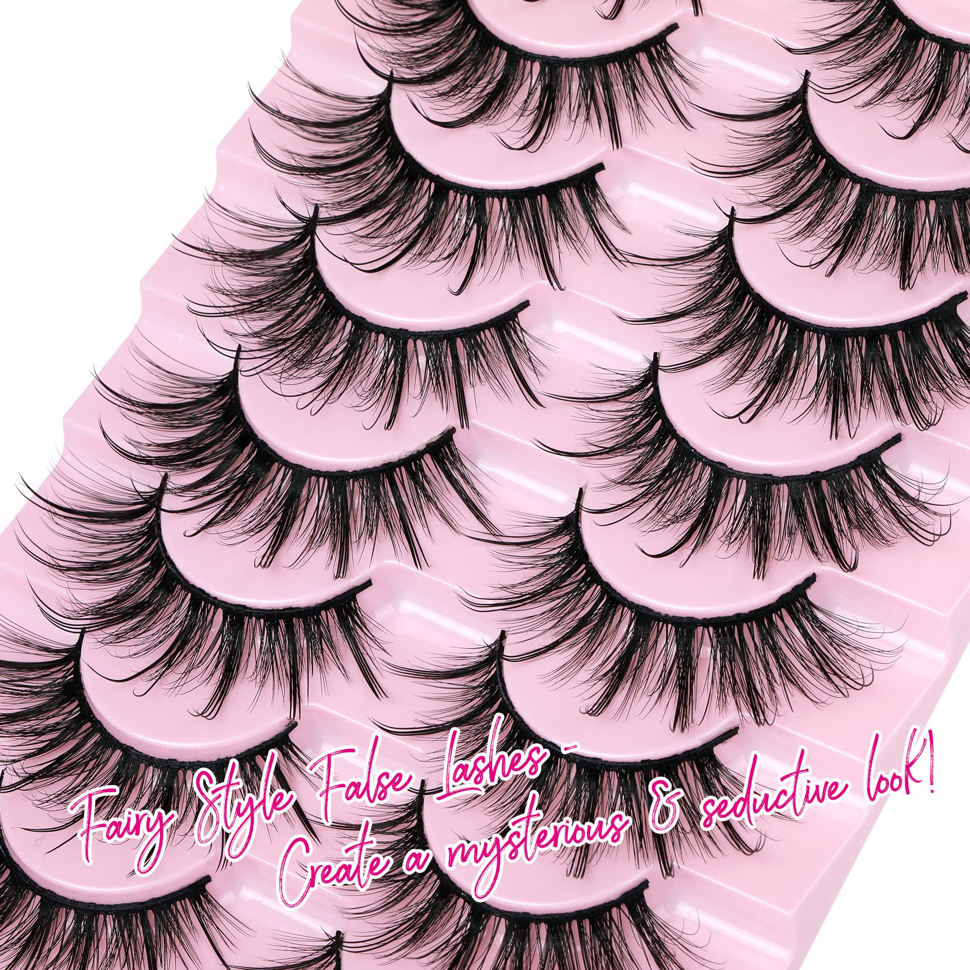 GVEFETIEE spiky cat-eye lashes create bold, defined eyes