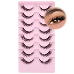 GVEFETIEE fox eye lashes 8-pair pack for natural flutter