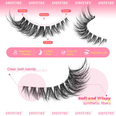 GVEFETIEE wispy cat-eye lashes for subtle elongation
