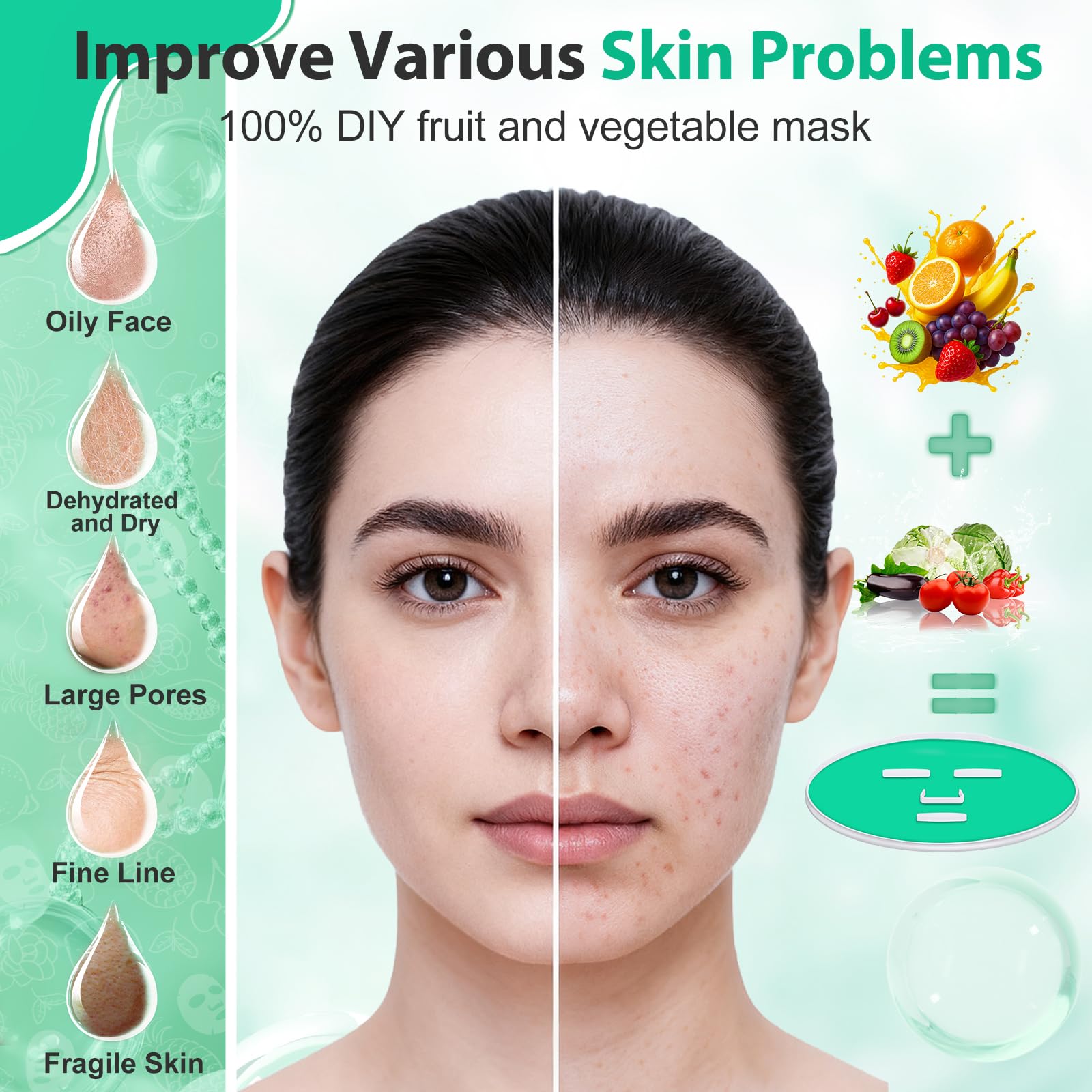 GVMSOR Face Mask Maker ingredients ready highlights fresh, customizable skincare at home.