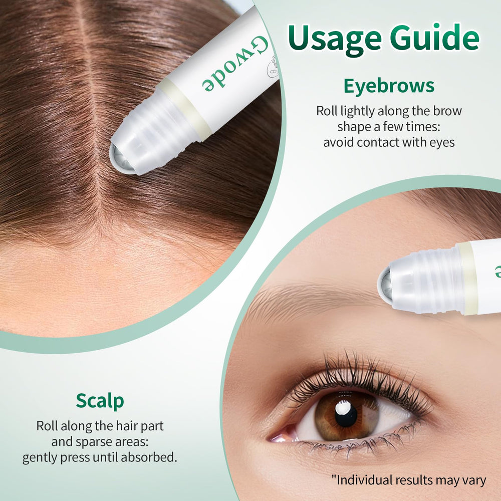 GWODE serum in-use on scalp demonstrates fast-absorbing, non-greasy formula.