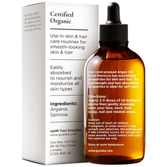 Application shot of Gya Labs Argan Hair Revival Oil for quick, leave-in nourishment.