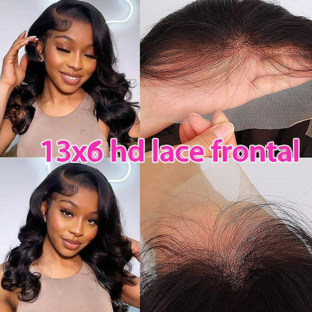 GYAJEP 13x6 frontal closure closeup shows realistic hairline.