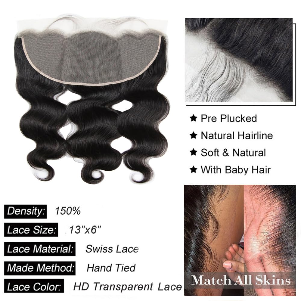 GYAJEP 13x6 frontal transparent Swiss lace offers breathable wear.