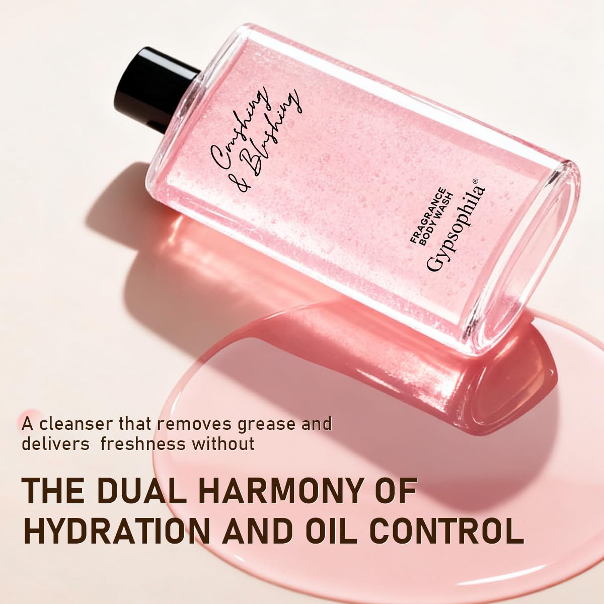Scent note focus: bergamot and oud in a spa-like shower scene.
