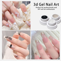 Gyraolvant 3D nail gel black bottle for bold accents and sculpting