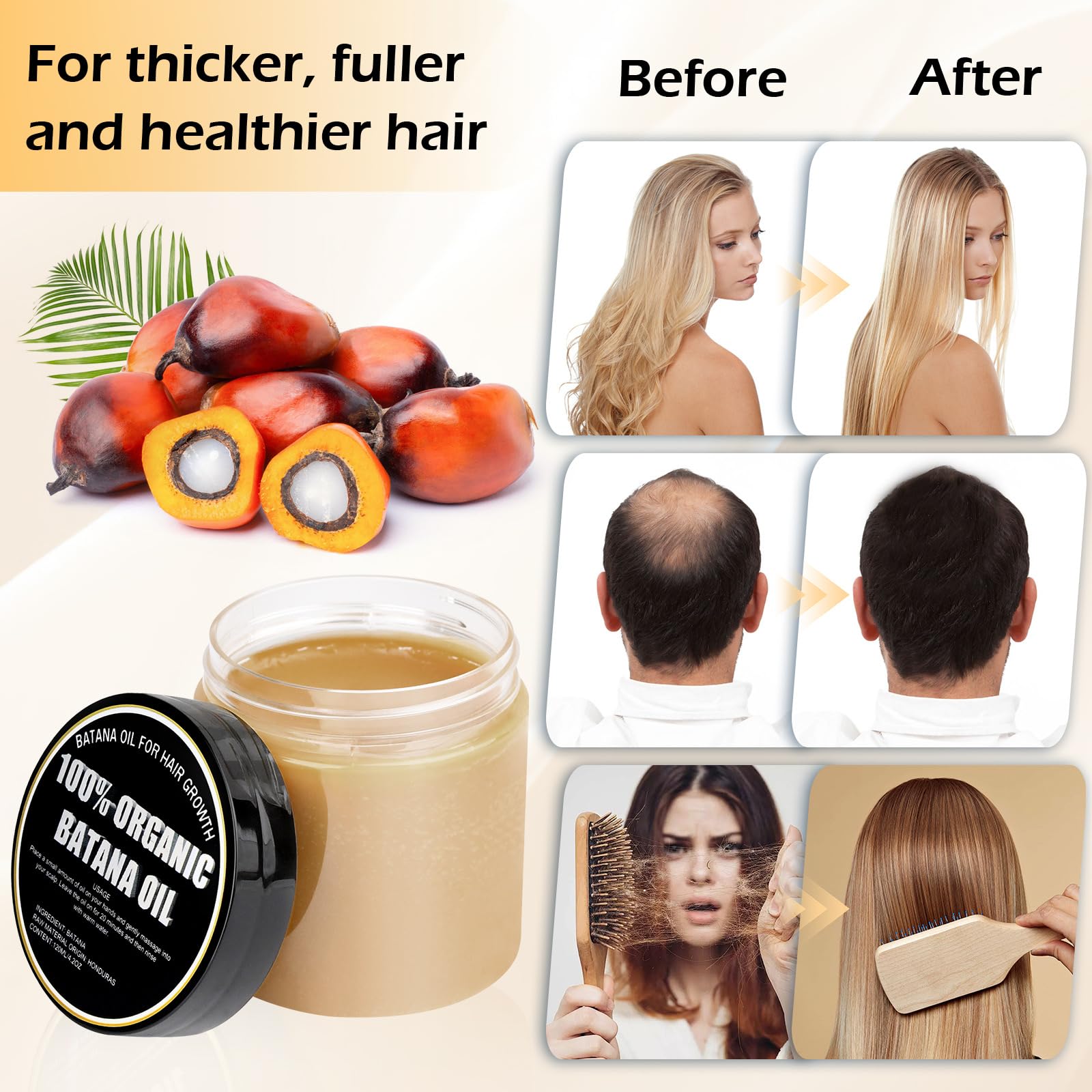 Gzarcwvn Batana Oil smooths hair for easier detangling