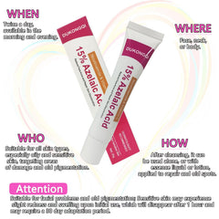 Gzchaox azelaic acid cream 15 silky texture ready for daytime skincare.