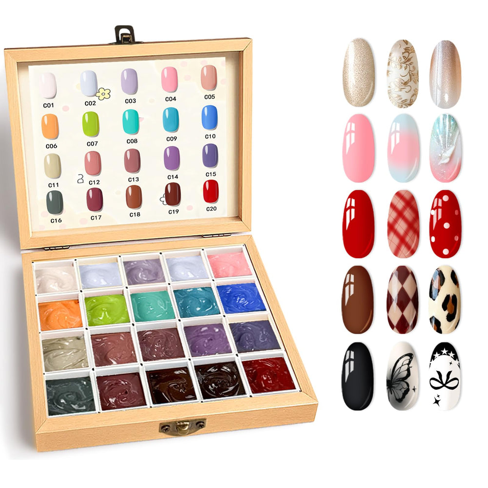 GZIXBDA 20-color gel palette for rich ombre and gradient nails.