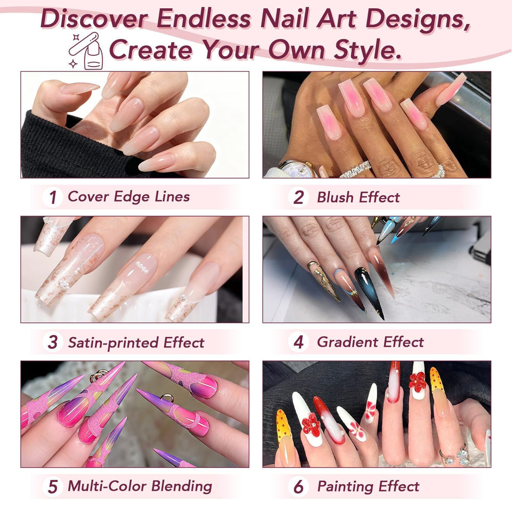 GZIXBDA nail-art tools kit with brushes and accessories.