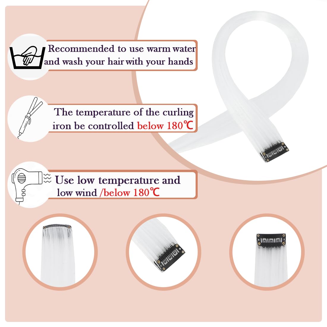 GZVIS heat-resistant synthetic fibers for curling or straightening