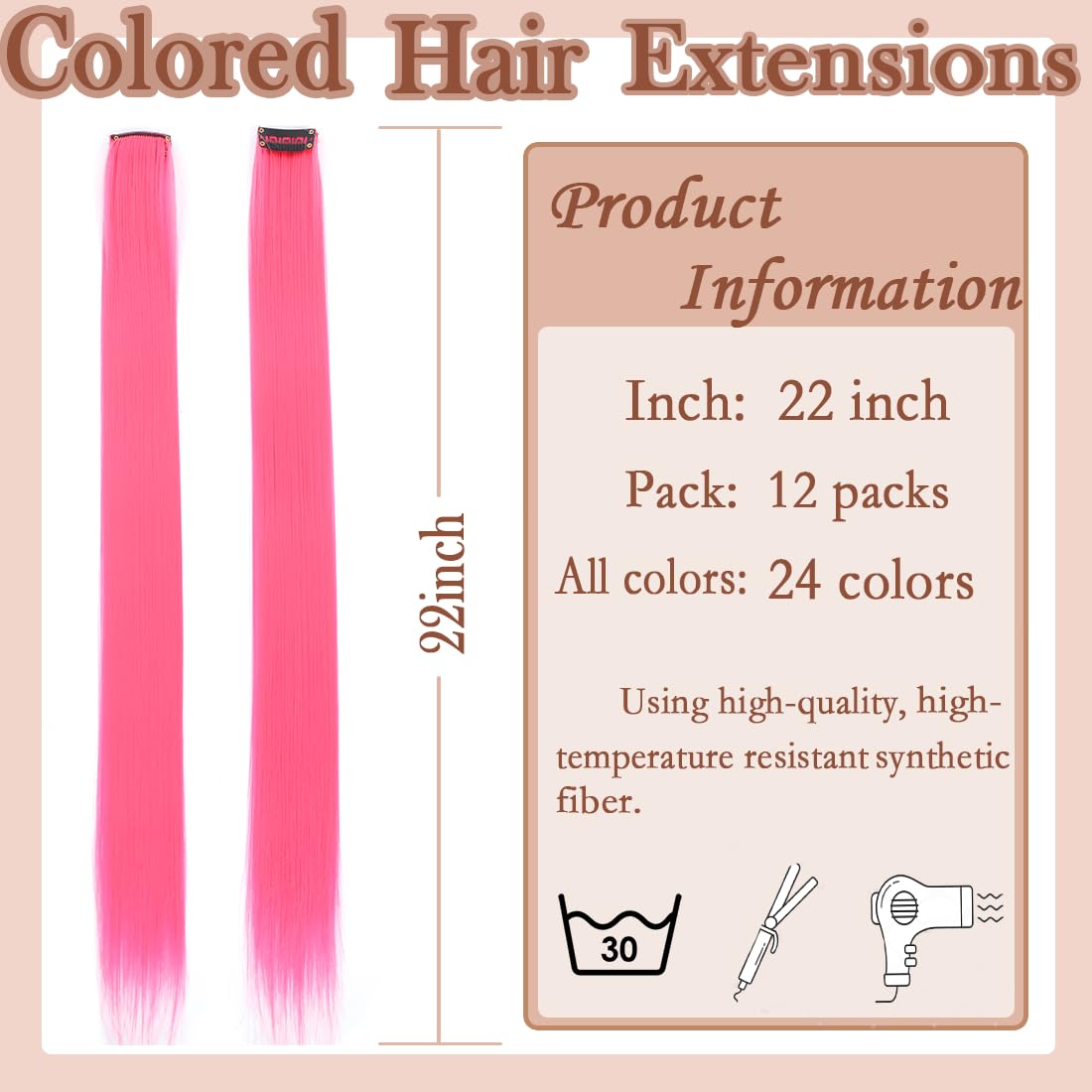 GZVIS kids party style pink extensions add playful flair.