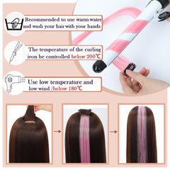 GZVIS party-ready pink hair extensions suit Halloween or festive occasions.
