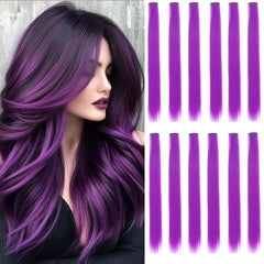 GZVIS purple 22-inch clip-in extensions for quick everyday styling.
