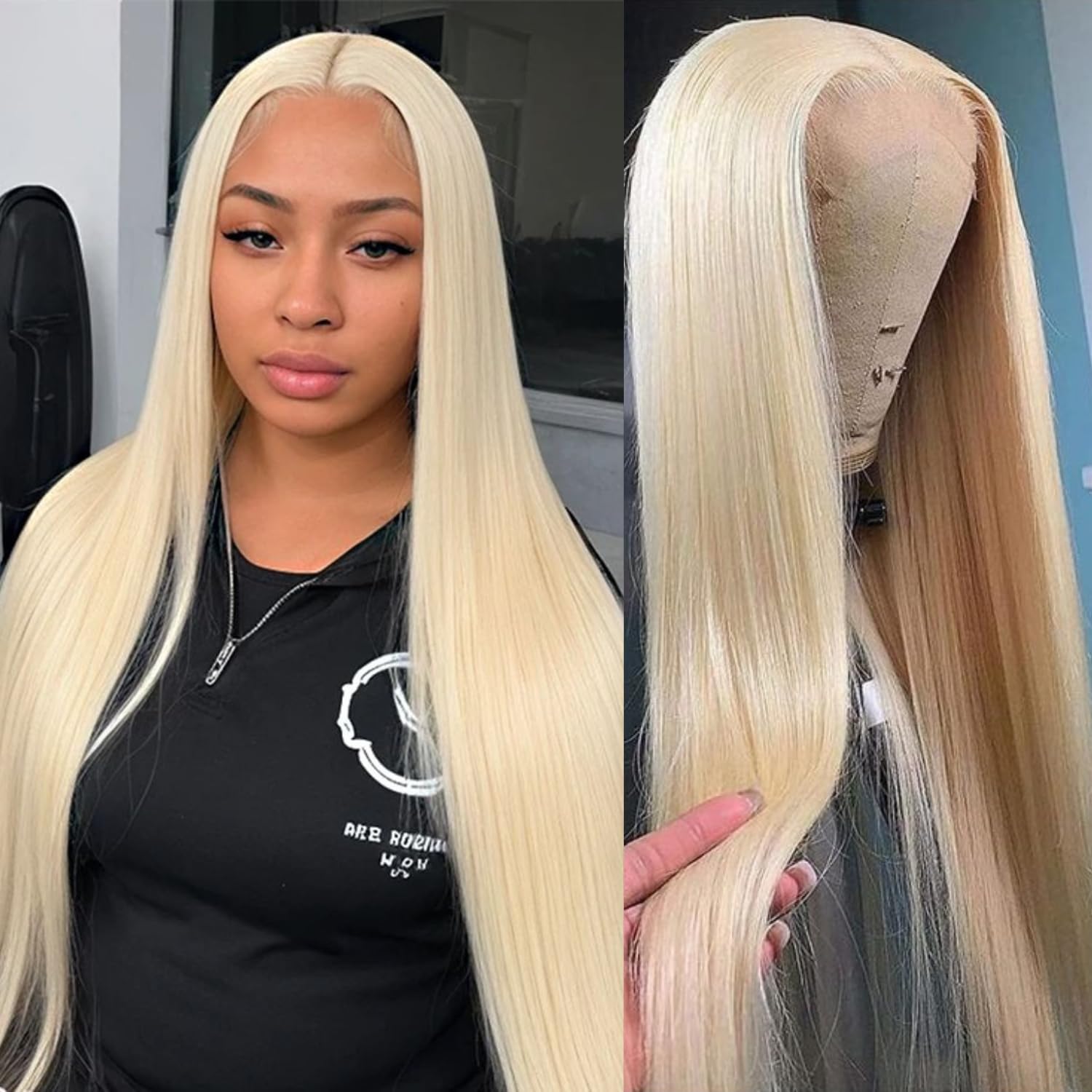 GZX 30-inch 613 lace front wig with long blonde length for dramatic styling.