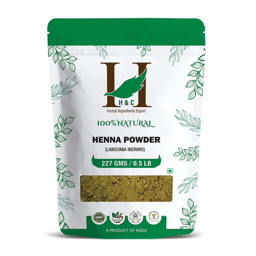 H&C Henna powder from organic leaves provides natural hair color.