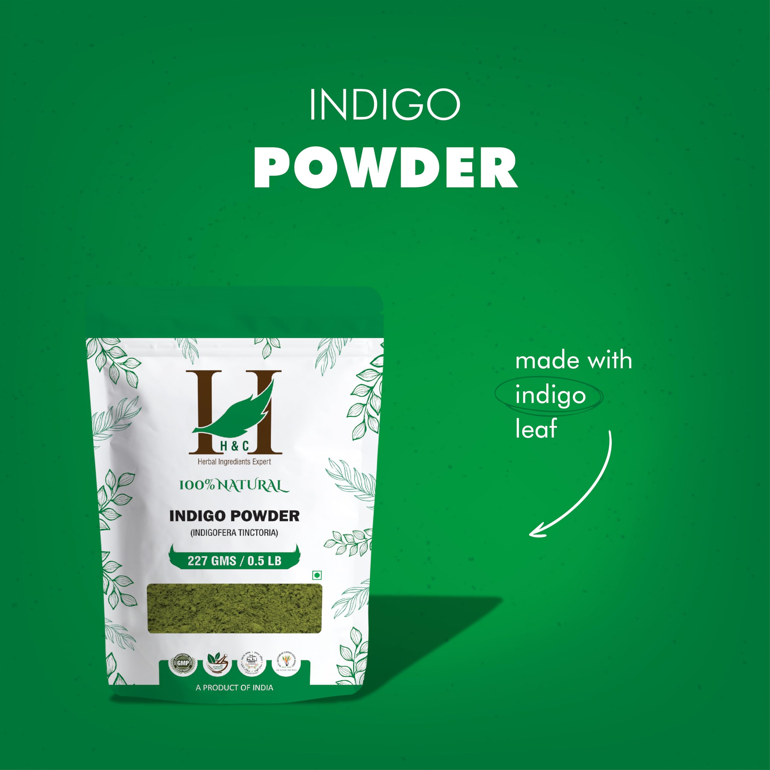 H&C Indigo powder in a mixing bowl for easy home preparation.