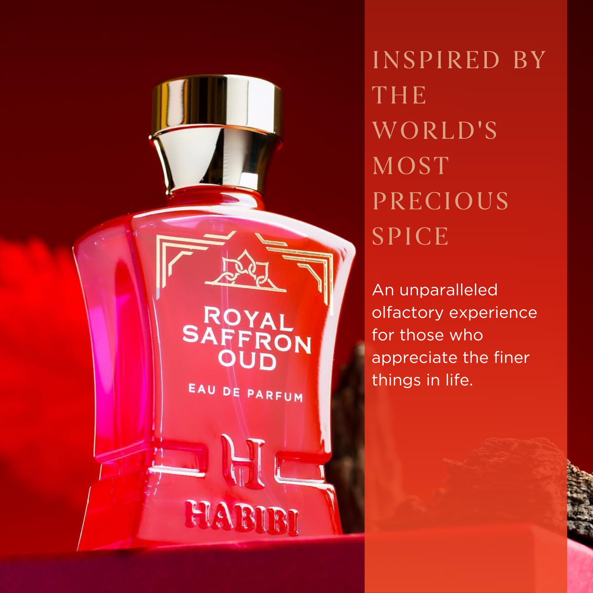Base notes of H HABIBI Royal Saffron Oud: patchouli sandalwood vetiver musk