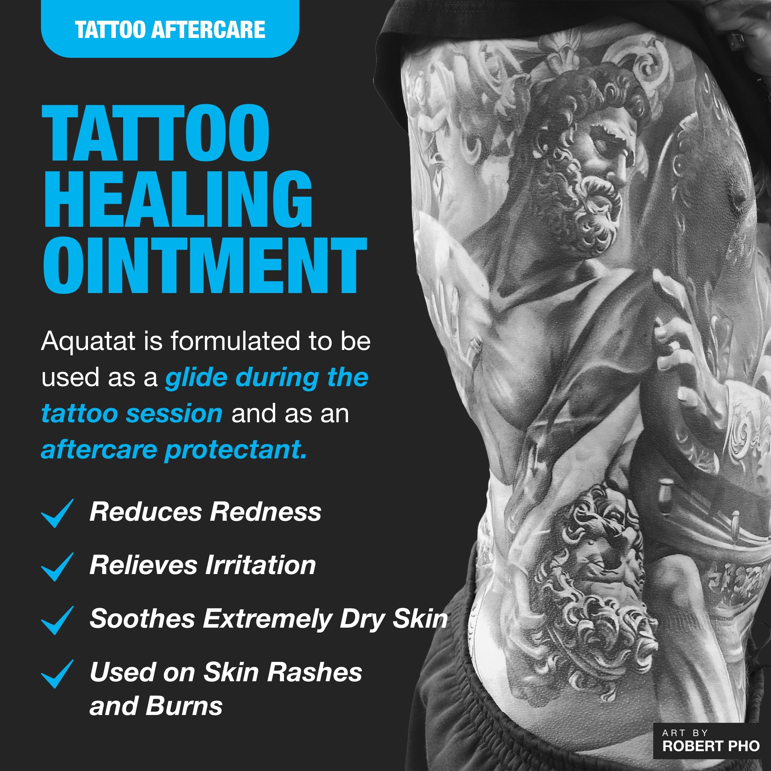 H2Ocean Aquatat fragrance-free tattoo care keeps skin calm during healing.