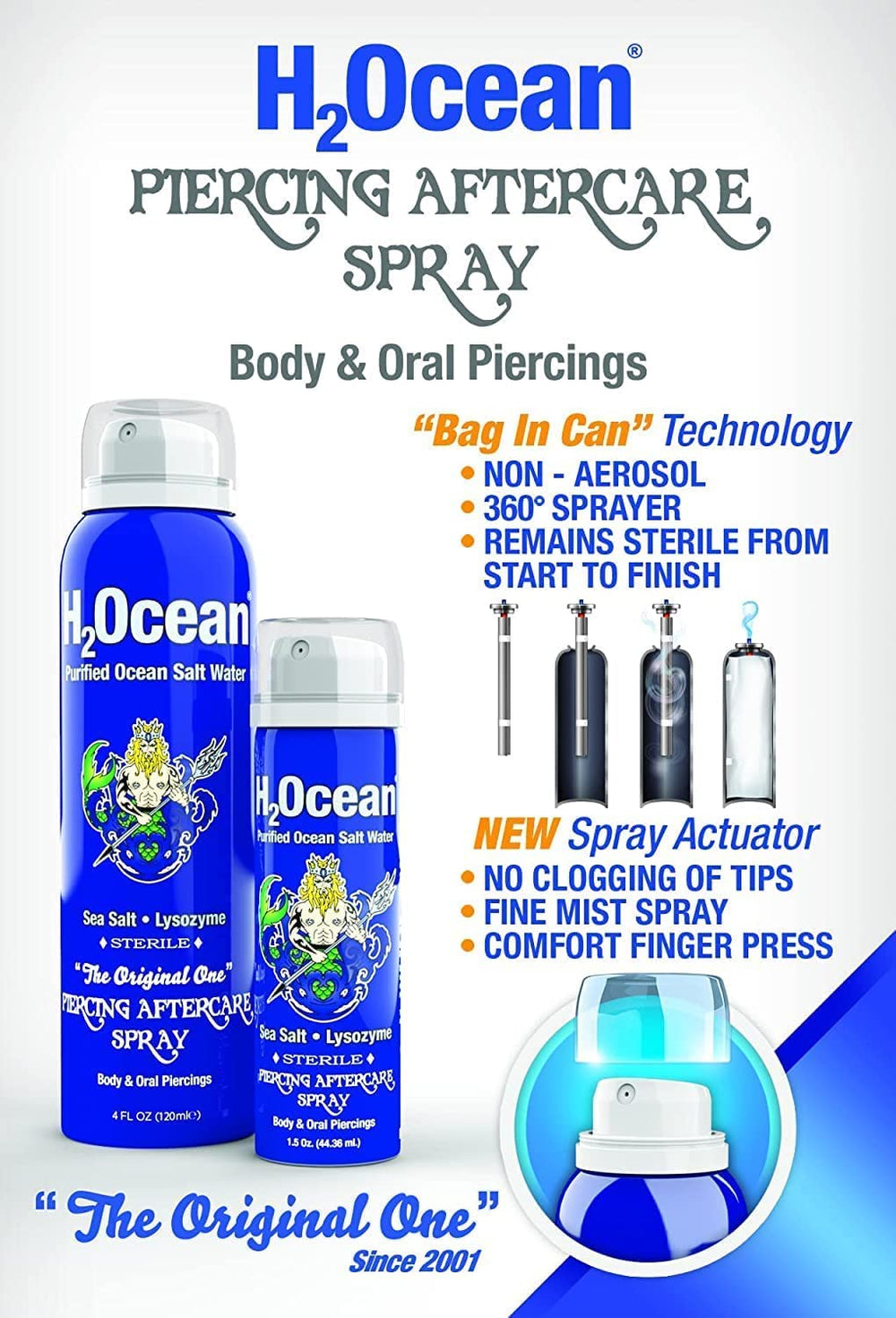 H2Ocean belly piercing aftercare spray suitable for ongoing aftercare