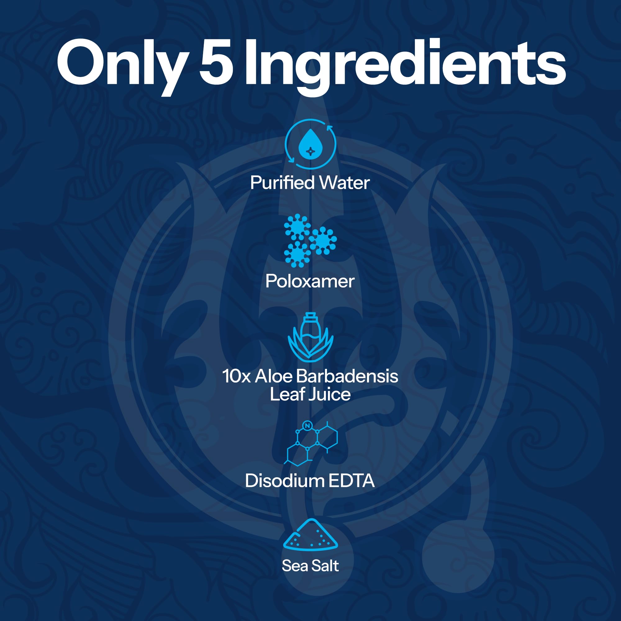 H2Ocean 7oz bottle on bathroom counter.