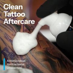 H2Ocean Blue Green Foam Soap foam close-up shows soothing texture for gentle cleansing.