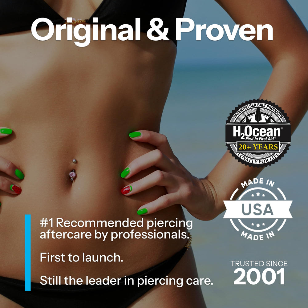 H2Ocean Body Piercing Foam Soap foam close-up shows light, airy lather for quick cleansing.