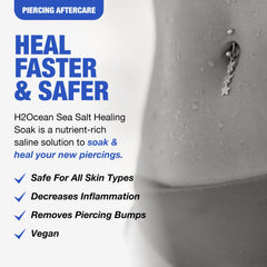 H2Ocean Healing Soak concentrate pack ready to mix with water for all-natural soak.