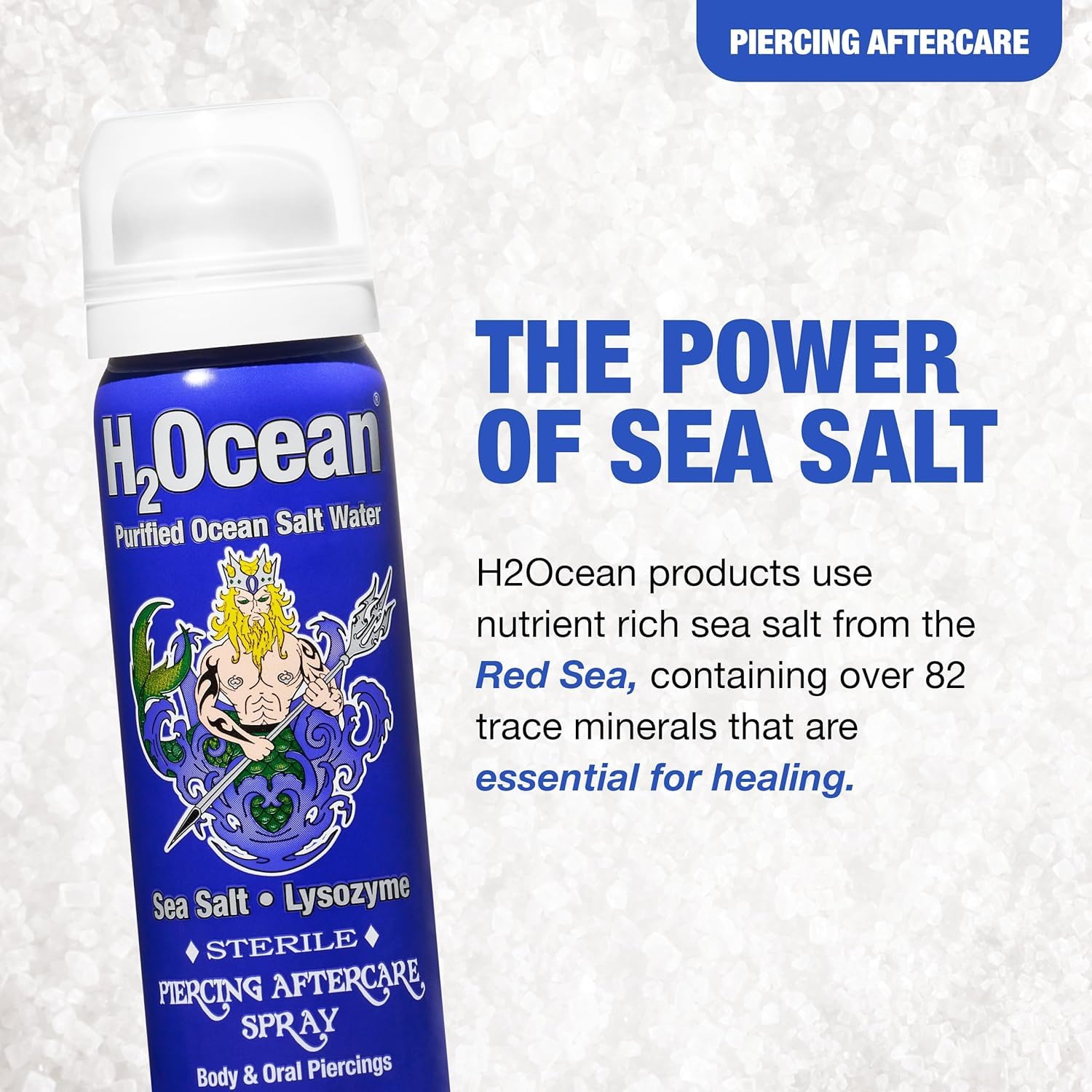 H2Ocean spray applied to a piercing during care routine