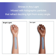 Hacjkaz face body glitter-sheen demonstrates smooth, non-heavy shimmer for skin.