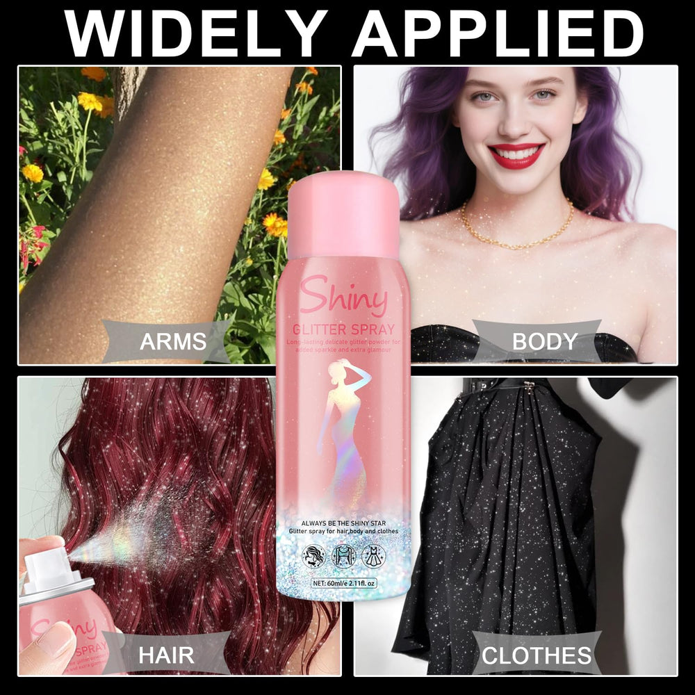 Hacjkaz Glint-Rainbow glitter spray neck shimmer under bright lights