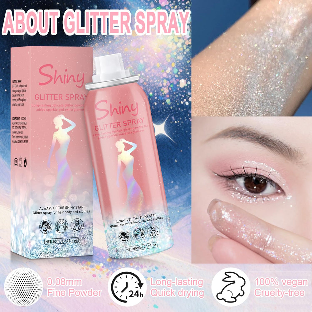 Hacjkaz Glint-Rainbow glitter spray outfits with radiant accents