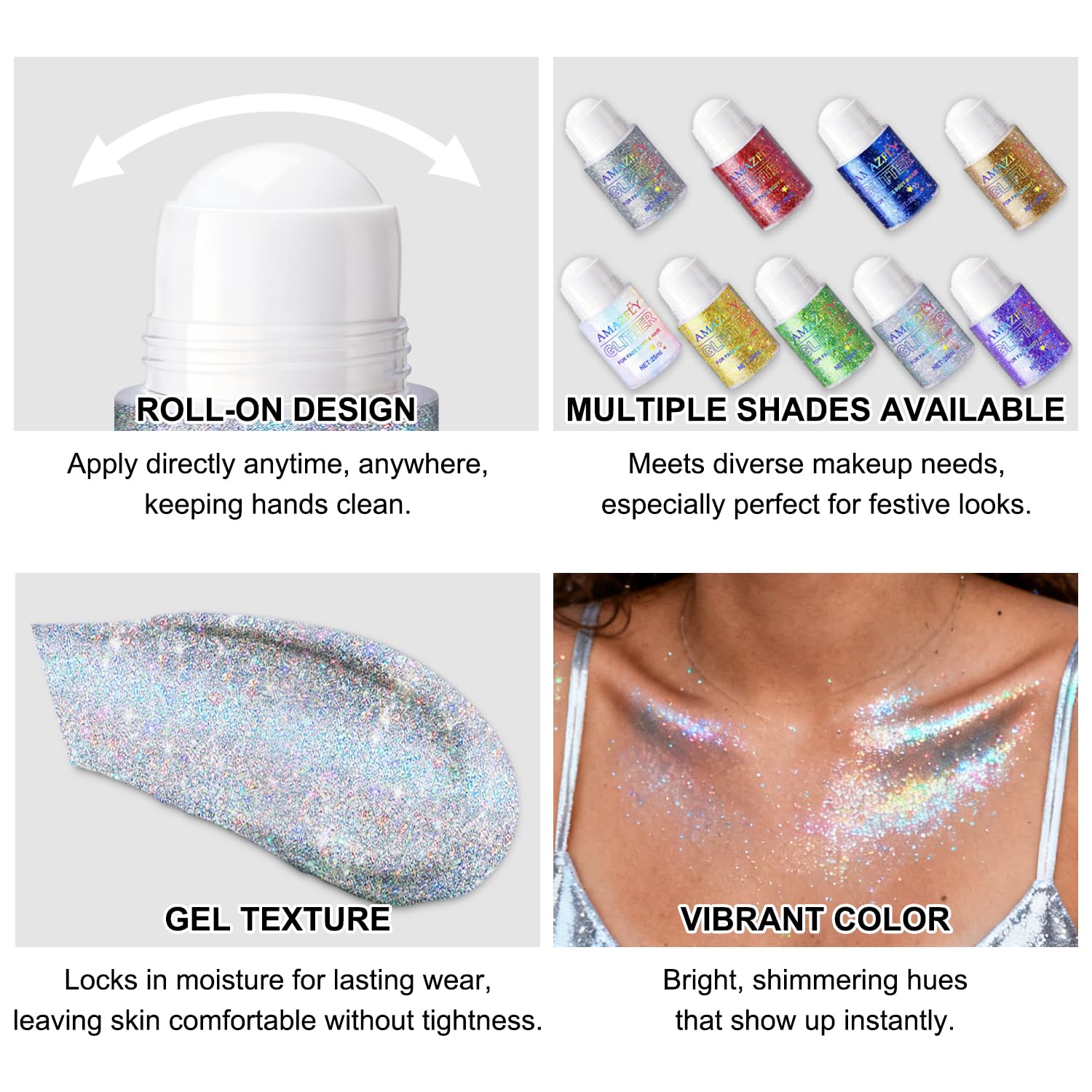 Hacjkaz glitter rainbow closeup highlights vivid holographic sparkle that lasts through events.