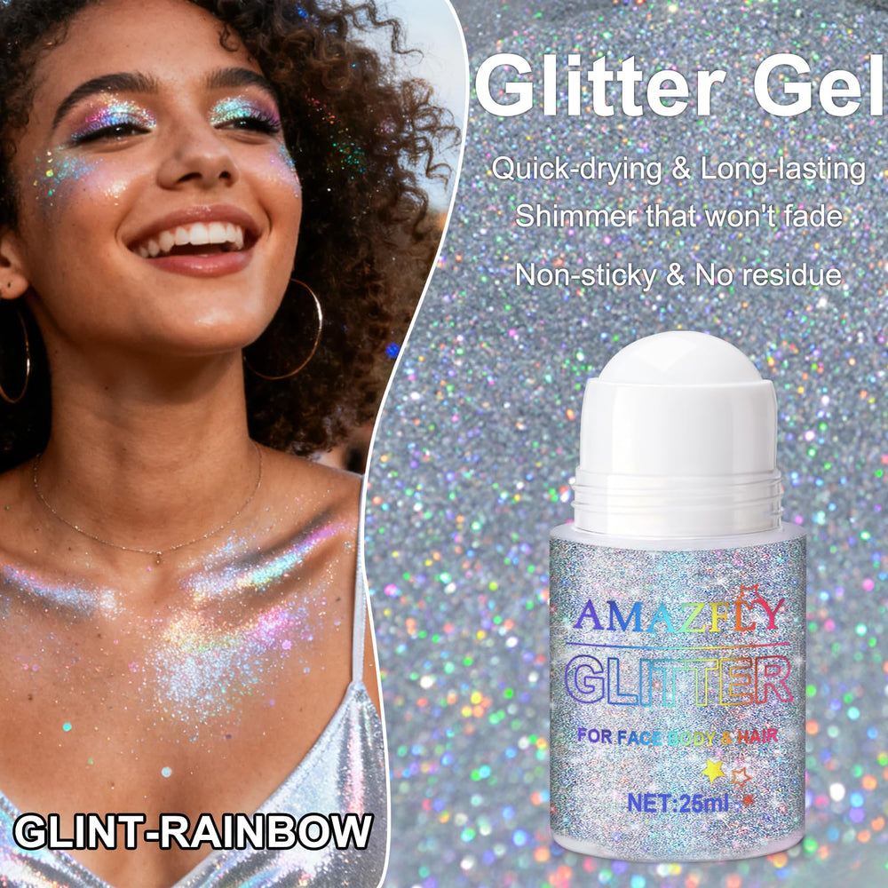 Hacjkaz roll-on glitter application enhances lightweight shimmer for daily or party styles.