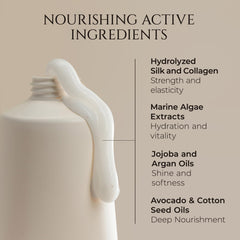 Ingredients visuals with marine algae and nourishing oils in HADAT formula
