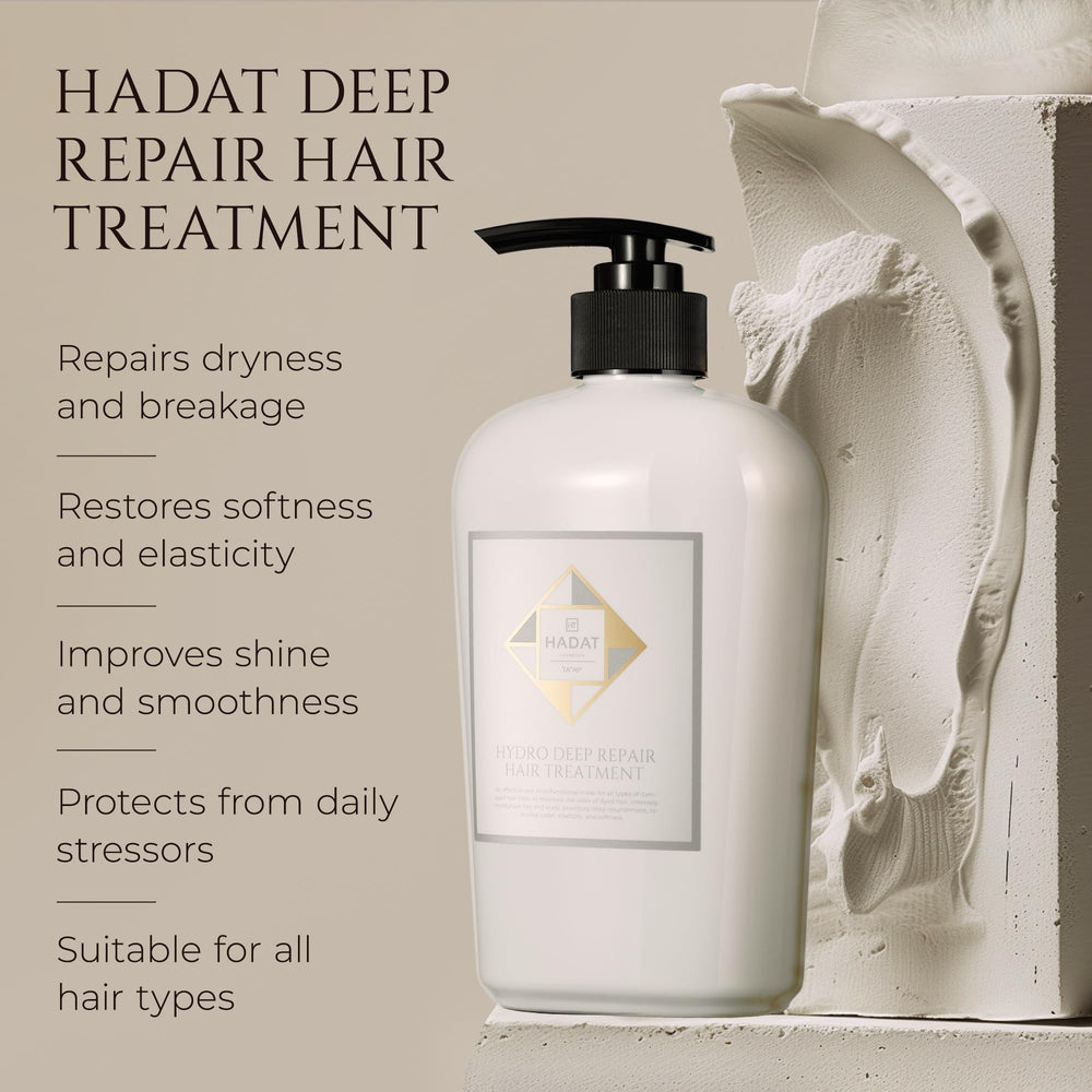 HADAT Deep Repair mask tub highlighting deep hydration for dry hair