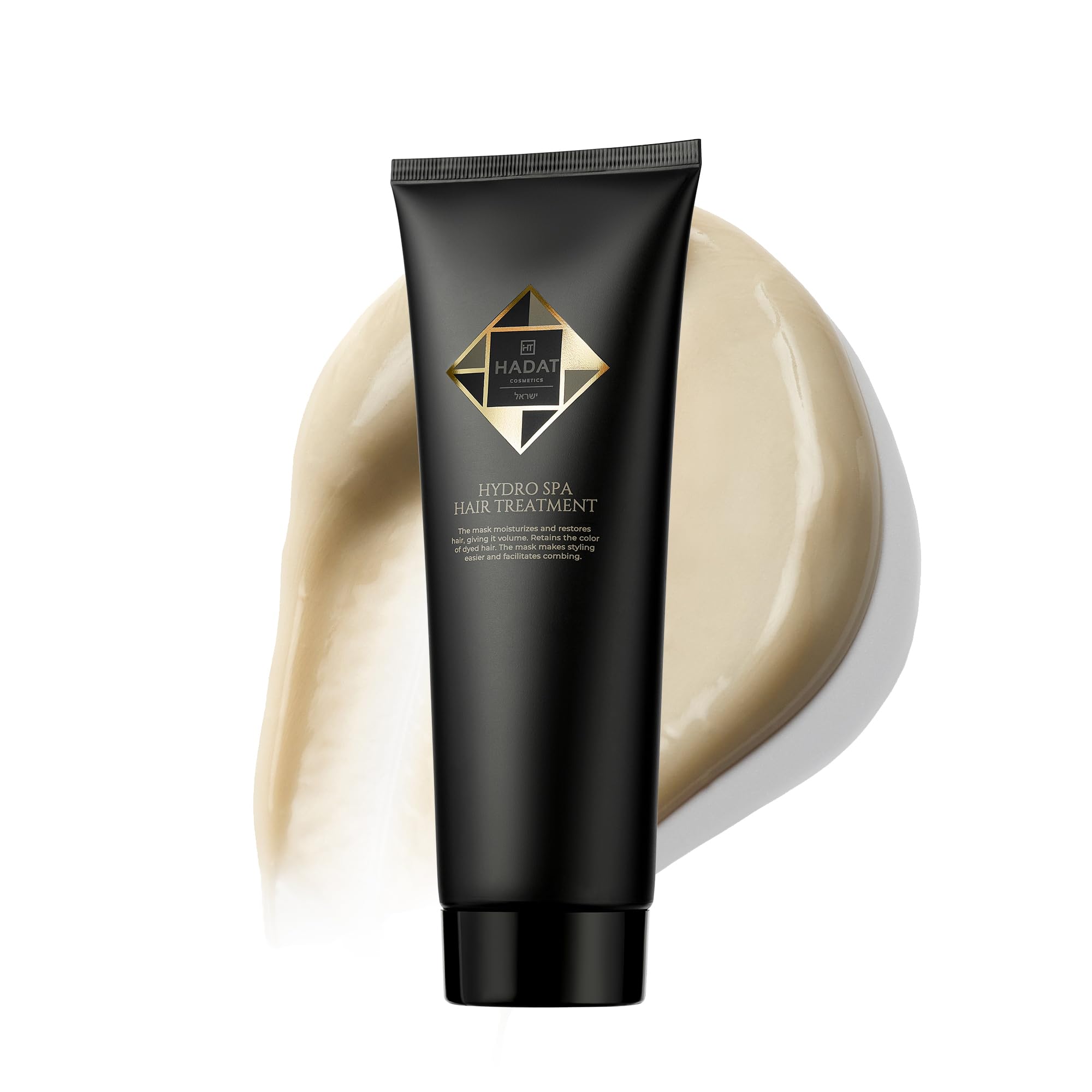 HADAT Hydro Spa Hair Mask bottle pour showing easy application for deep hydration